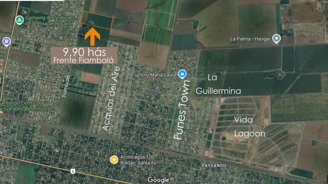 Fracción campo 9,90 hás en Roldán