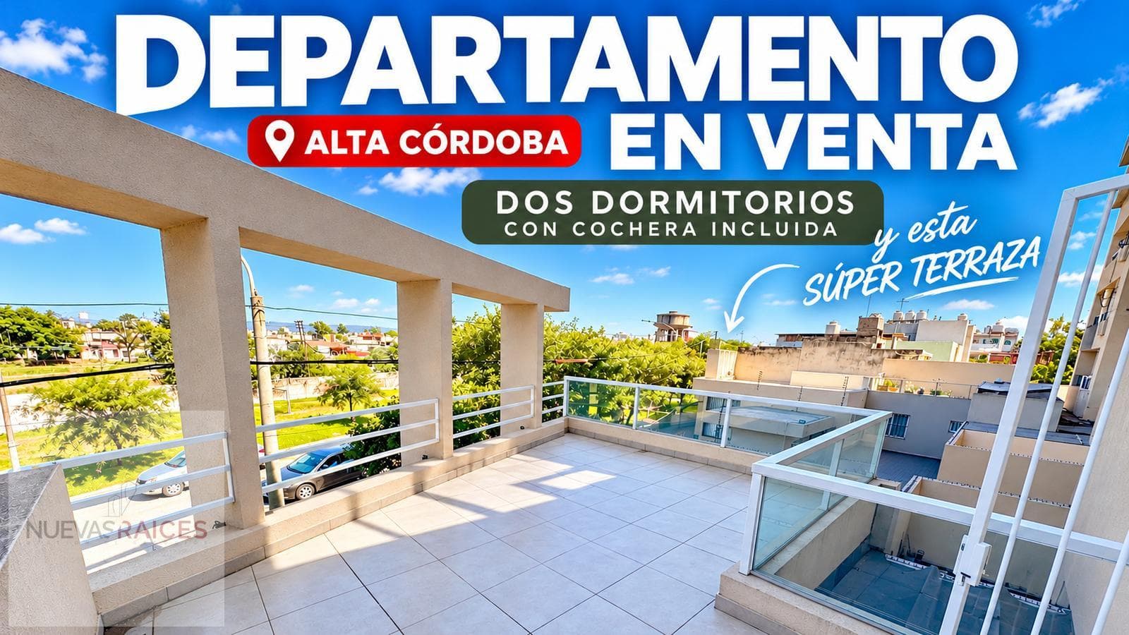 SE VENDE!! Departamento 2 dormitorios con terraza propia y cochera ALTA CORDOBA