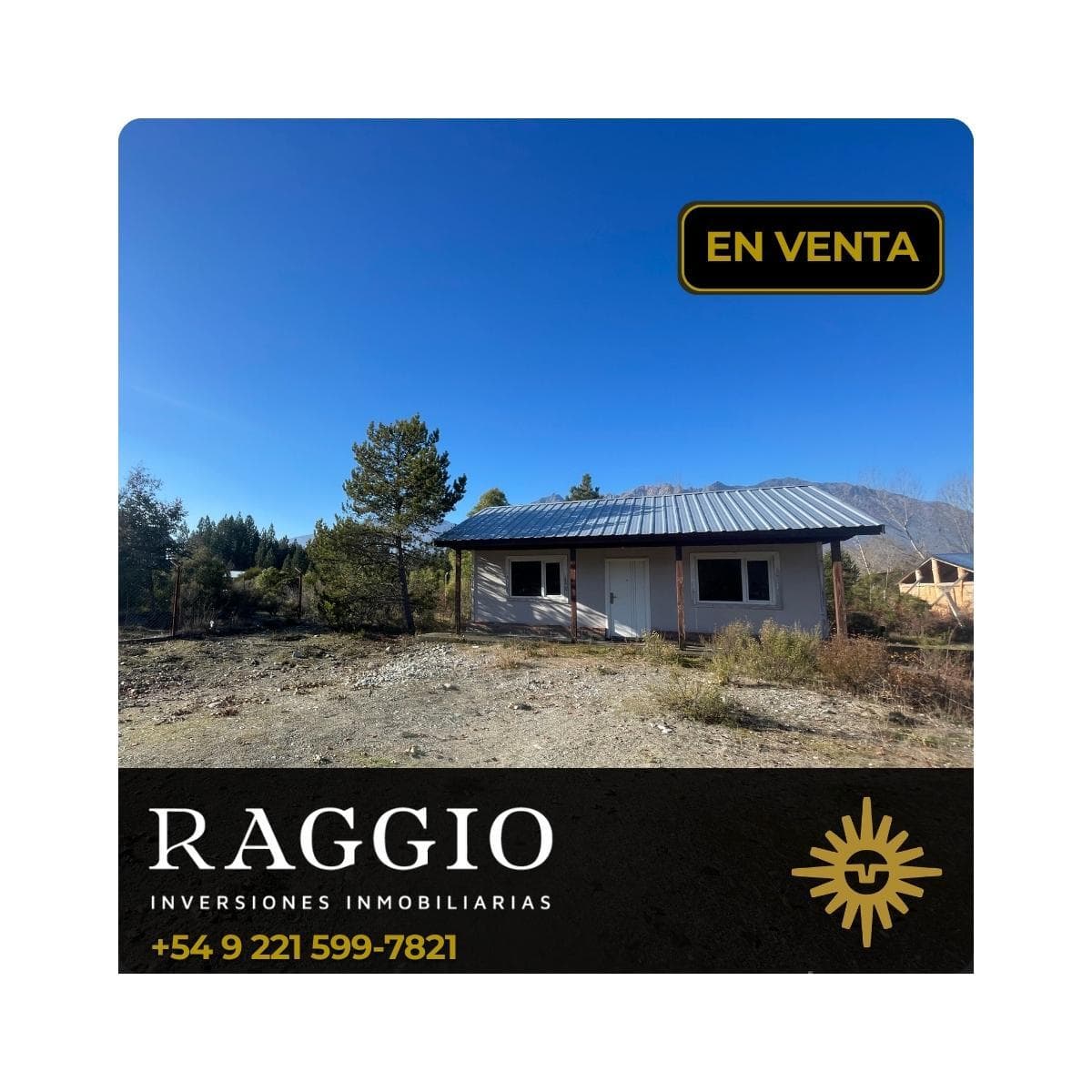 Casa de 2 habitaciones (a terminar) en Paraje Entre Ríos, Lago Puelo (EZ-72)